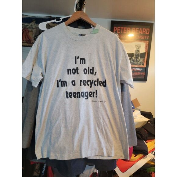 Fruit of the Loom Other - Vintage 90s I’m Not Old I’m A Recycled Teenager Funny T Shirt Gray Xl Quote Best